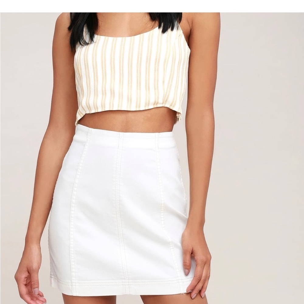 Free People Modern Femme Mini Skirt White